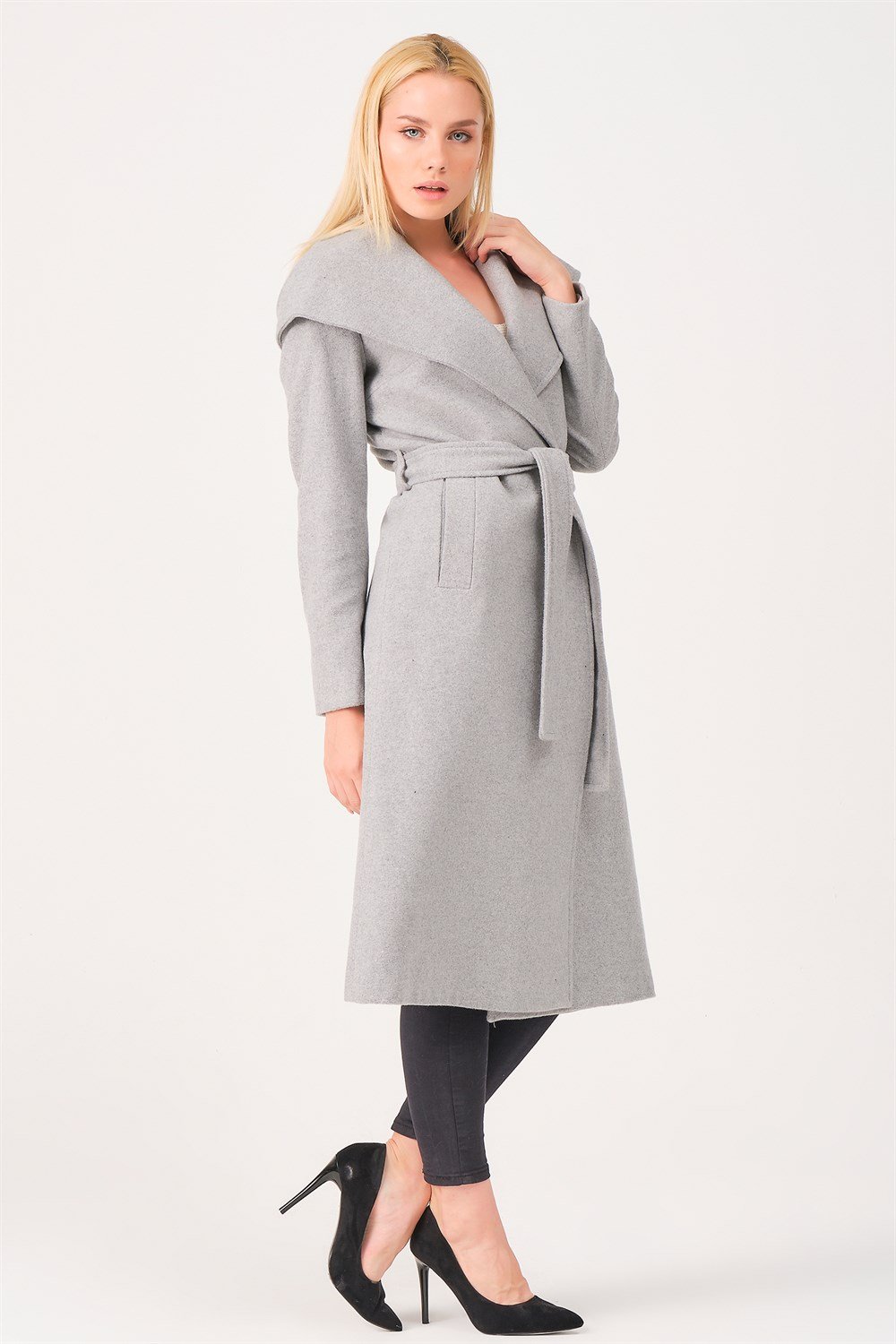 Z6679 DEWBERRY BAYAN PALTO-GRİ