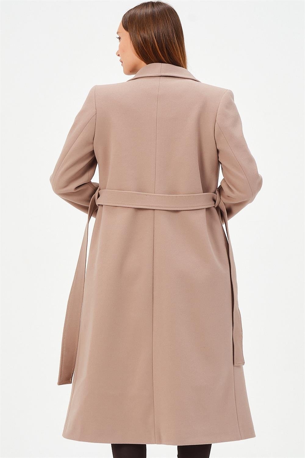 Z6681 DEWBERRY BAYAN PALTO-AÇIK VİZON