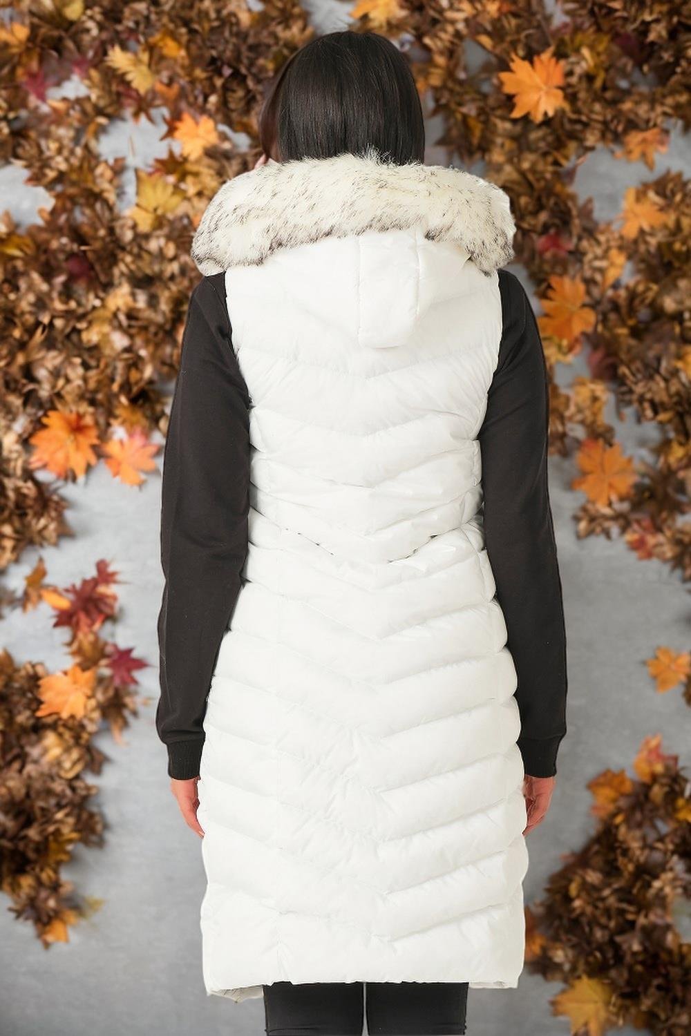 Z6684 DEWBERRY BAYAN YELEK-AÇIK BEYAZ