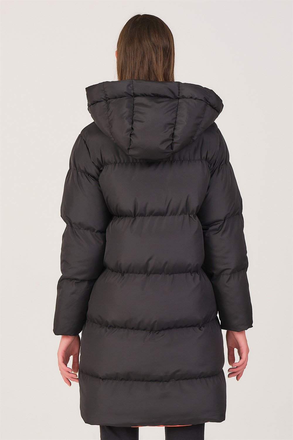 Z6687 DEWBERRY BAYAN KABAN-SİYAH-TURUNCU