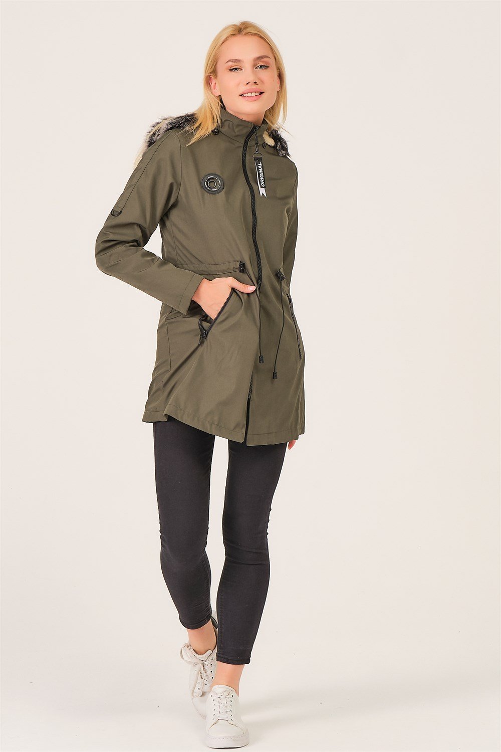 Z6689 DEWBERRY İÇİ KUZULU BAYAN MONT-HAKİ