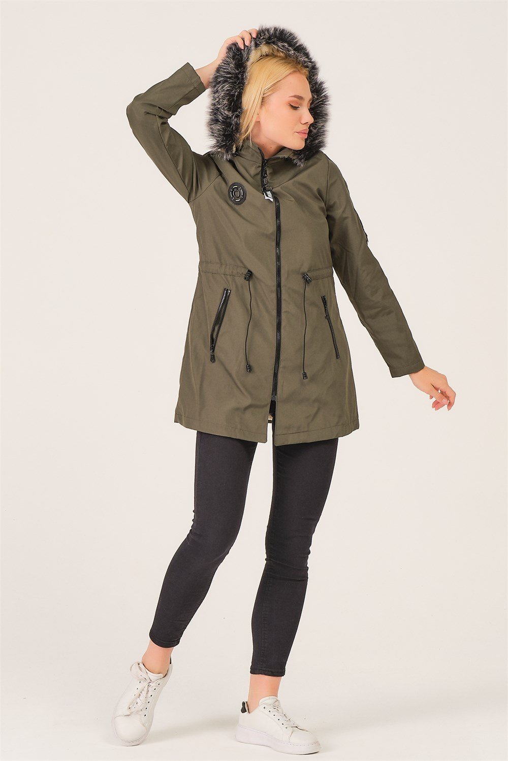 Z6689 DEWBERRY İÇİ KUZULU BAYAN MONT-HAKİ