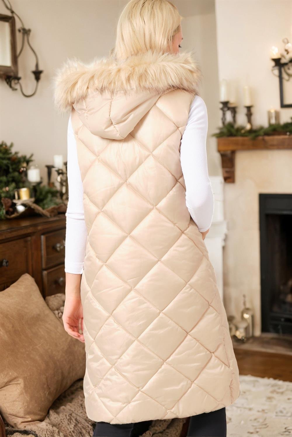 Z6717 DEWBERRY BAYAN YELEK-KREM-2