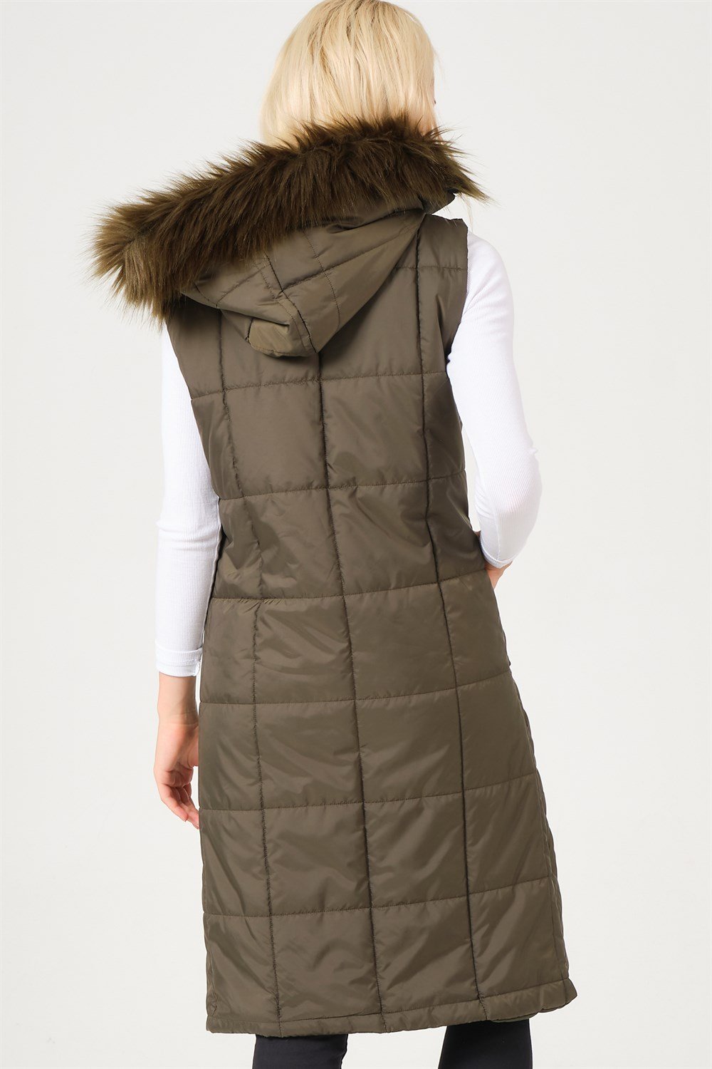 Z6718 DEWBERRY BAYAN YELEK-AÇIK HAKİ