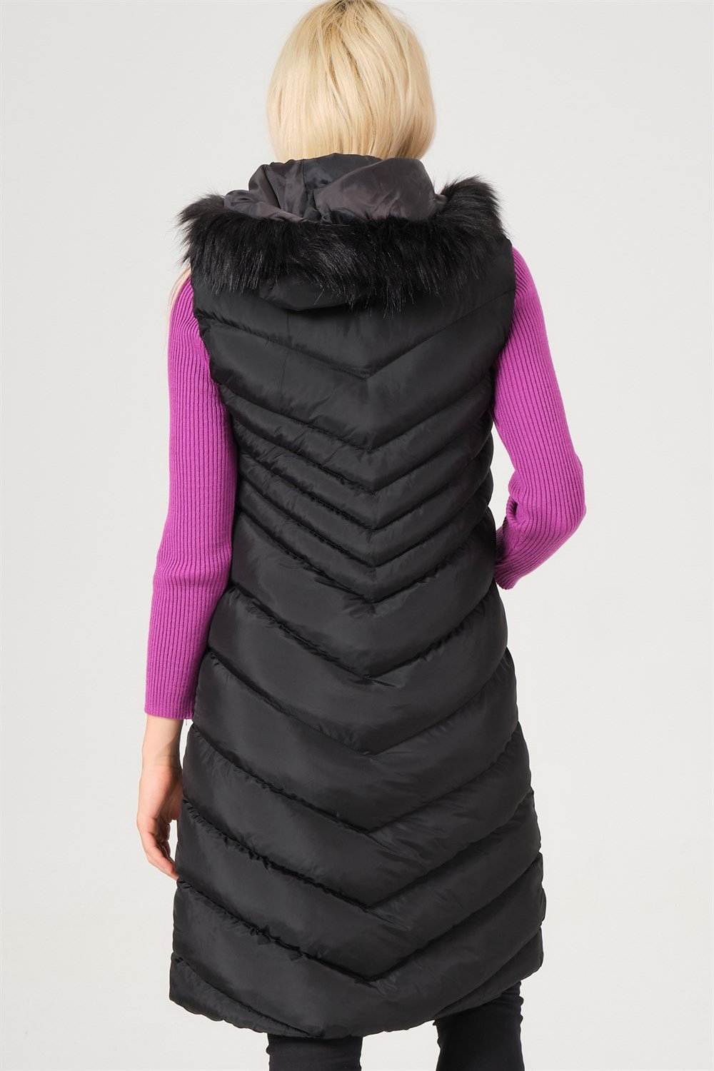 Z6725 DEWBERRY BAYAN YELEK-AÇIK SİYAH