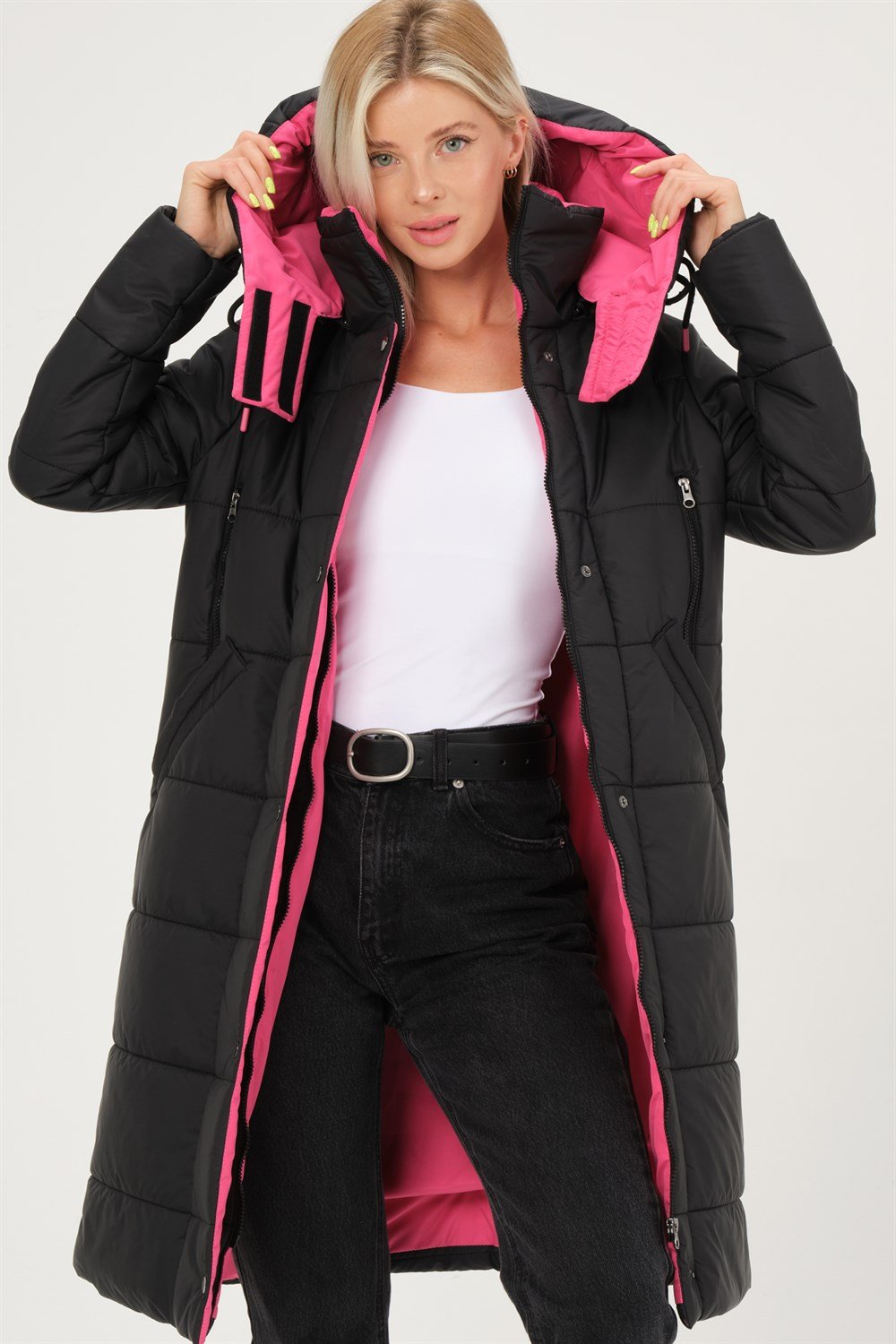 Z6738 DEWBERRY BAYAN KABAN-SİYAH