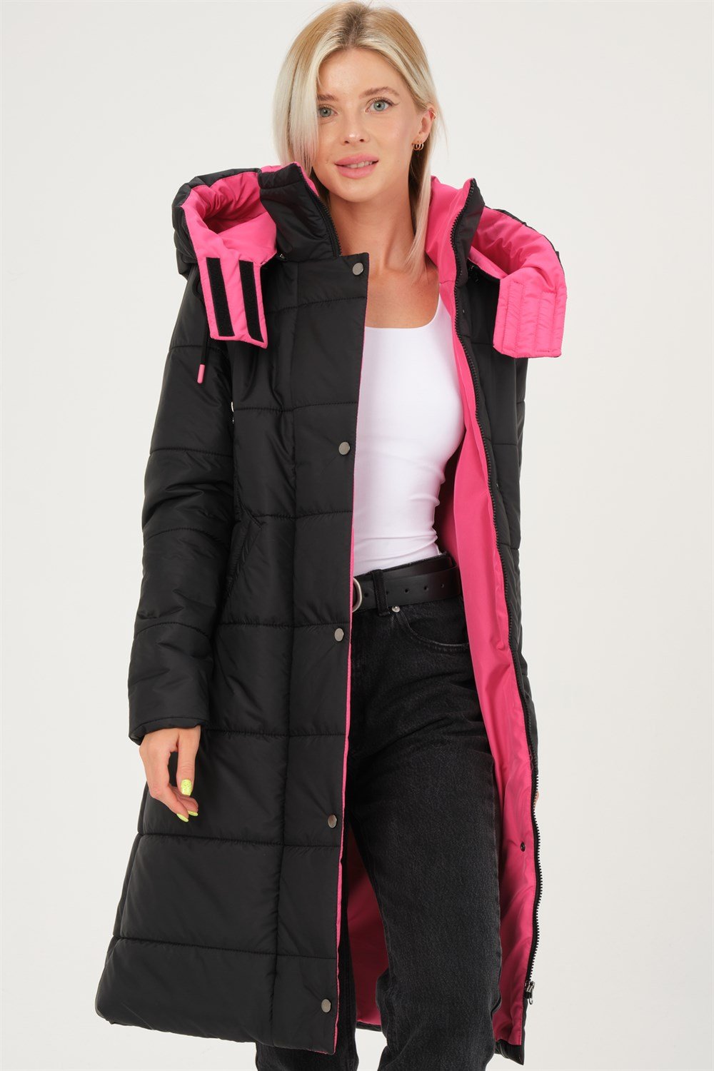 Z6738 DEWBERRY BAYAN KABAN-SİYAH