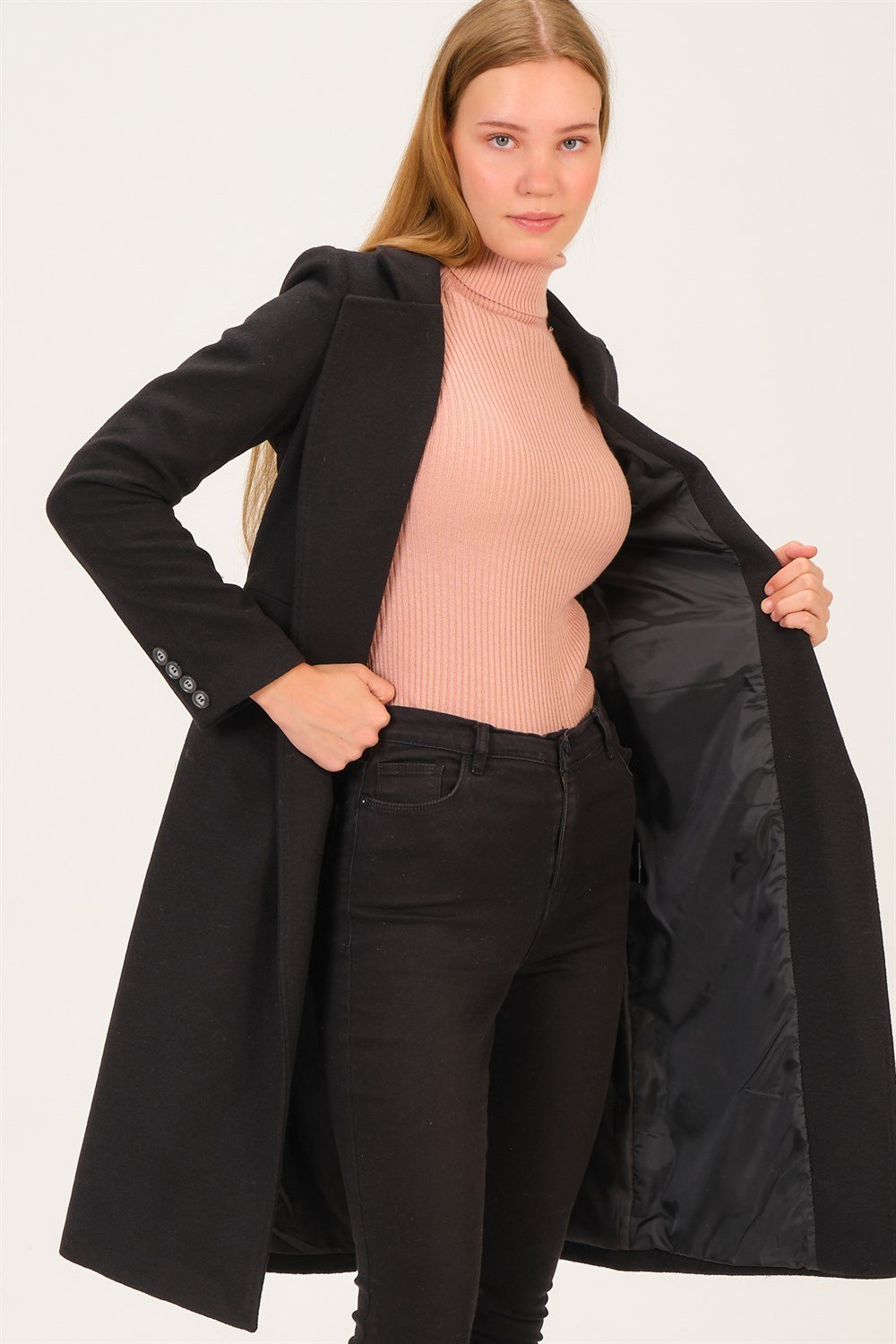 Z6739 DEWBERRY BAYAN KABAN-AÇIK SİYAH