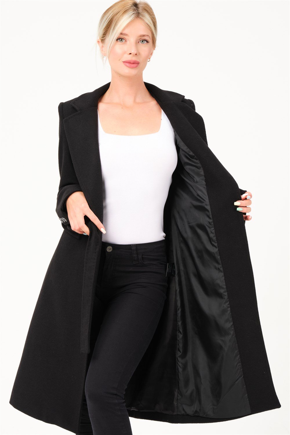 Z6739 DEWBERRY BAYAN KABAN-SİYAH
