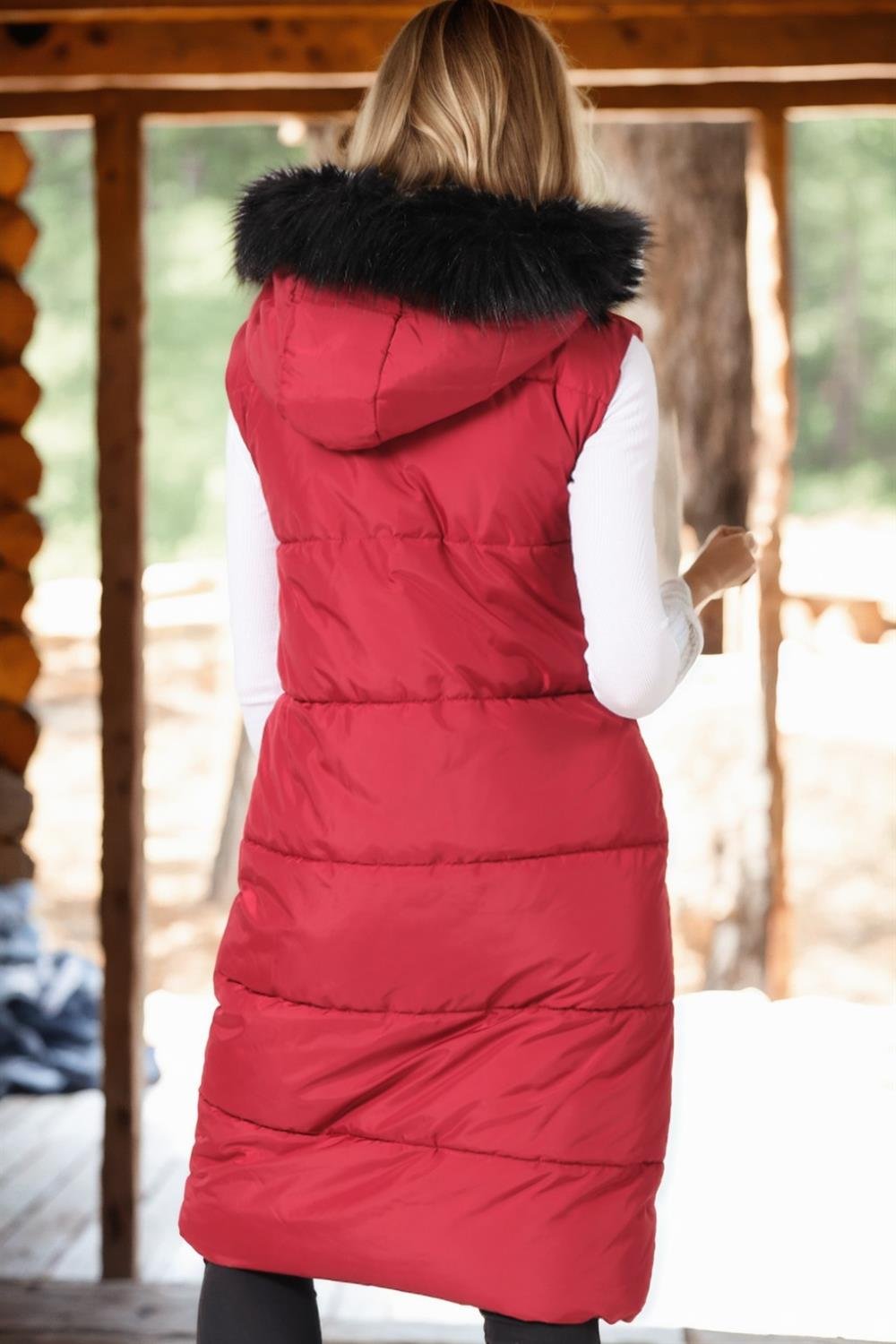 Z6741 DEWBERRY BAYAN YELEK-AÇIK BORDO