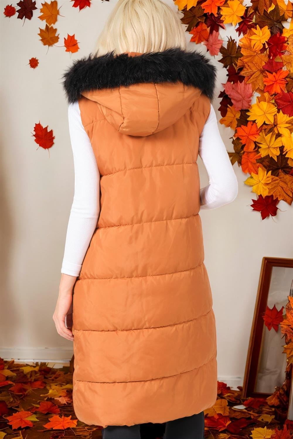 Z6741 DEWBERRY BAYAN YELEK-DÜZ TABA