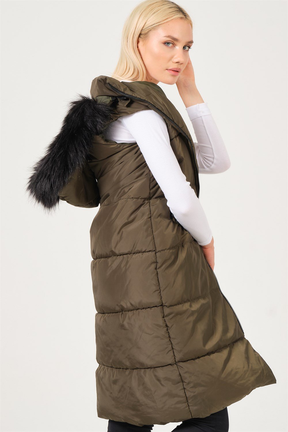 Z6741 DEWBERRY BAYAN YELEK-HAKİ