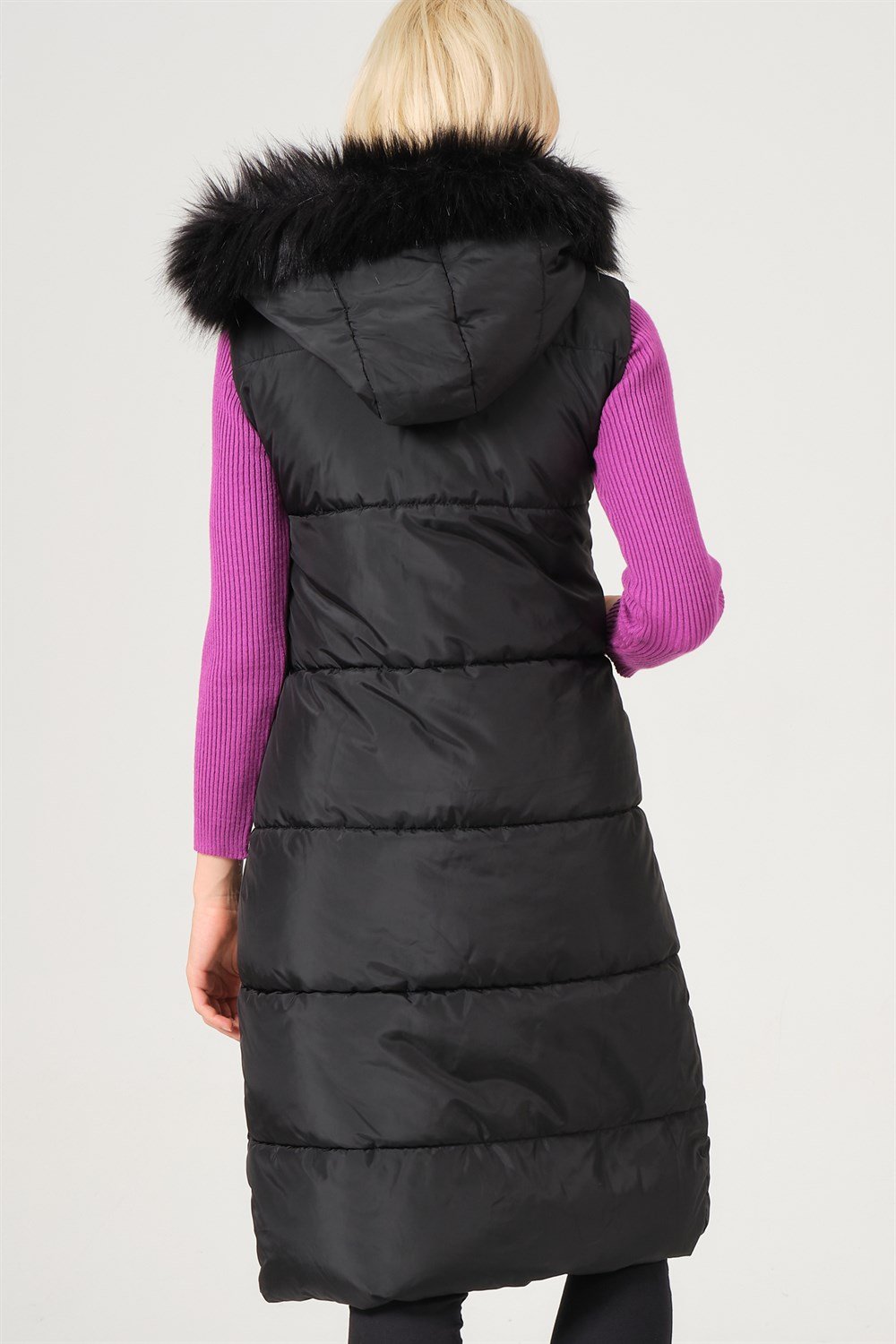 Z6741 DEWBERRY BAYAN YELEK-SİYAH