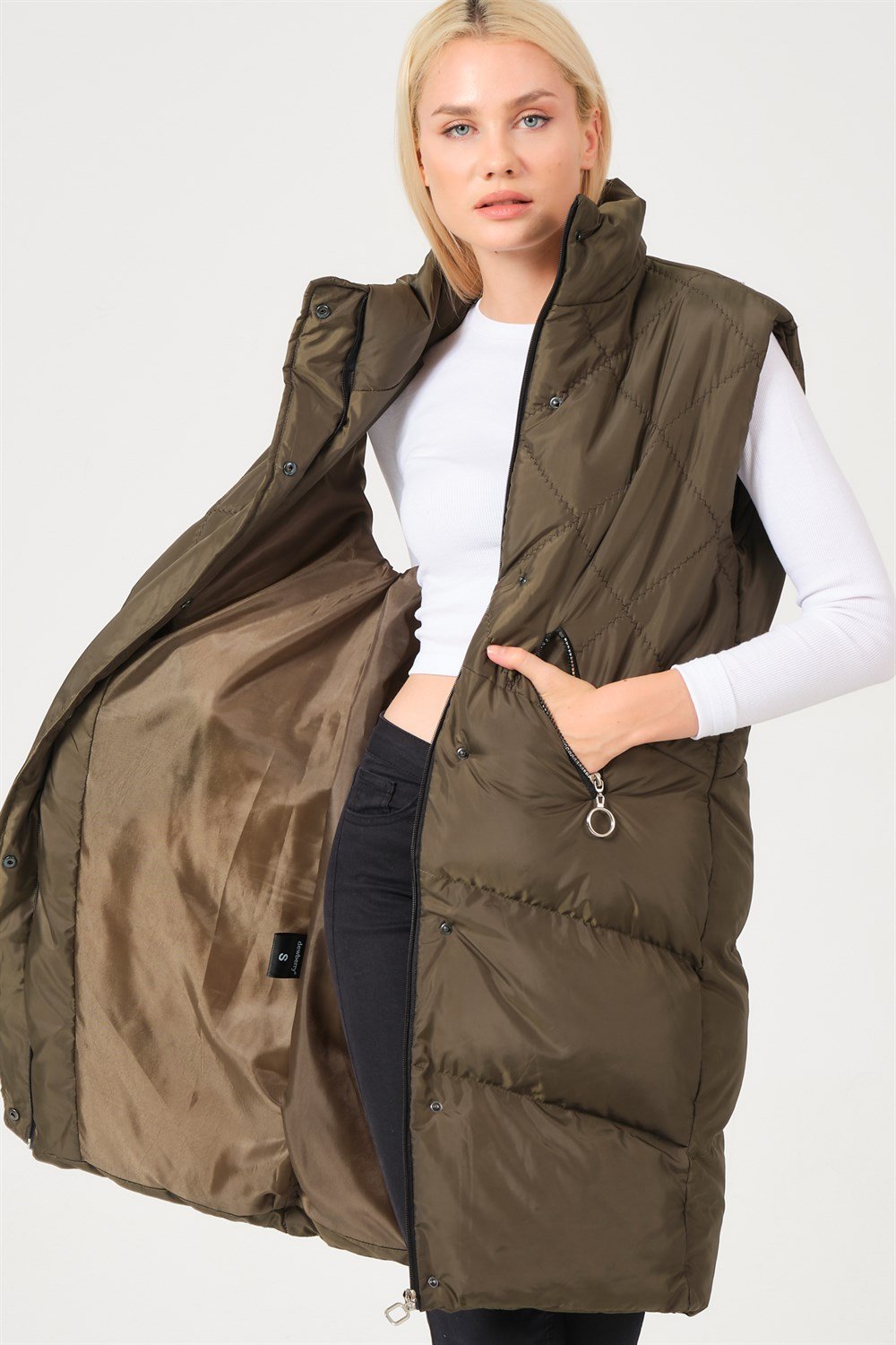 Z6743 DEWBERRY BAYAN YELEK-HAKİ