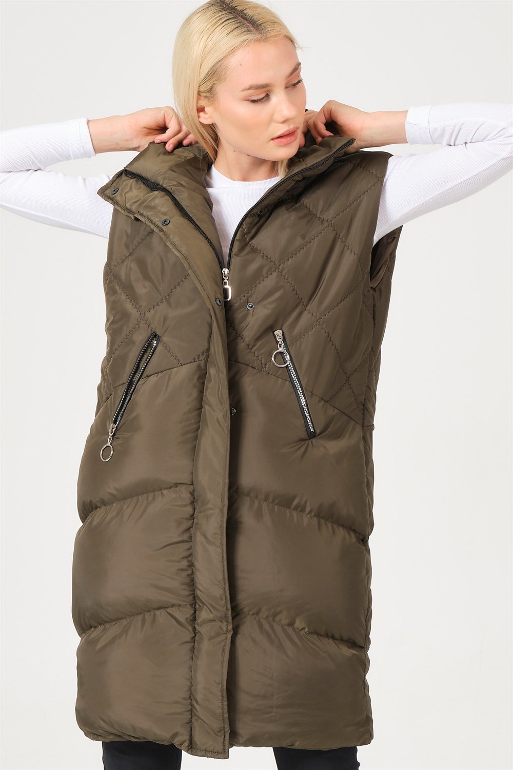 Z6743 DEWBERRY BAYAN YELEK-HAKİ