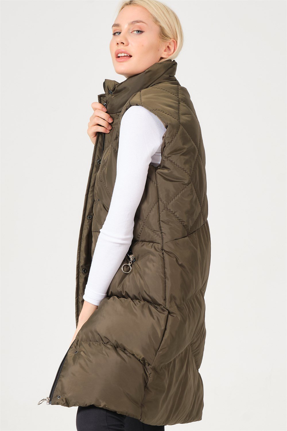 Z6743 DEWBERRY BAYAN YELEK-HAKİ