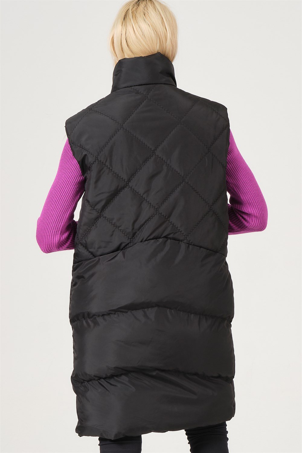 Z6743 DEWBERRY BAYAN YELEK-SİYAH