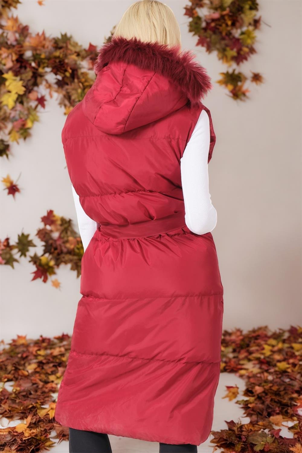 Z6744 DEWBERRY BAYAN YELEK-KOYU BORDO