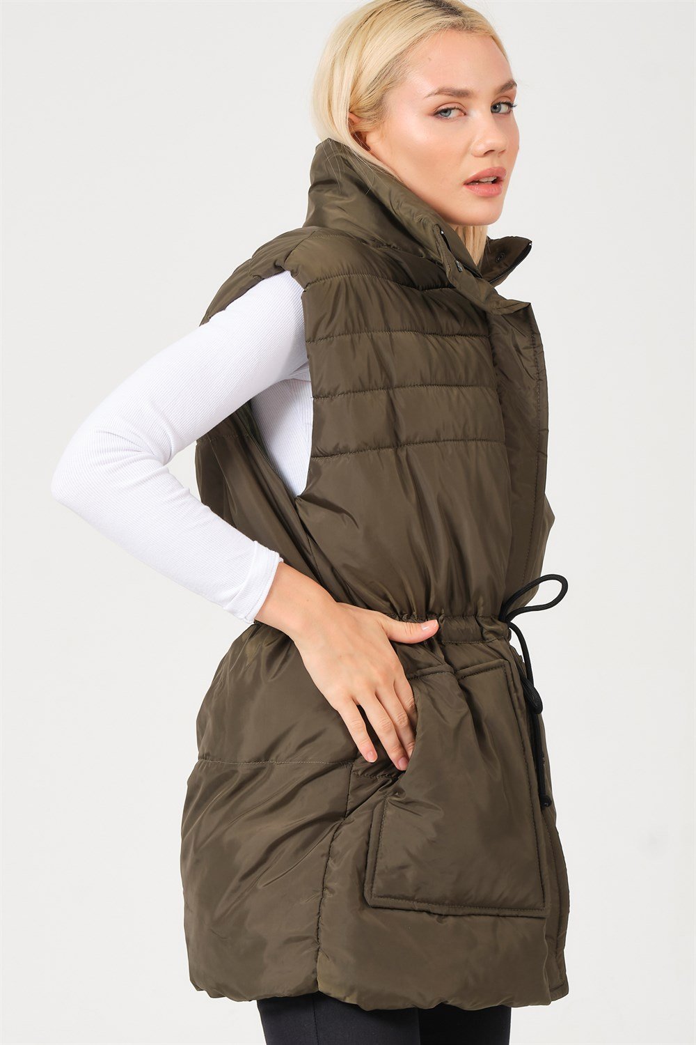 Z6747 DEWBERRY BAYAN YELEK-HAKİ