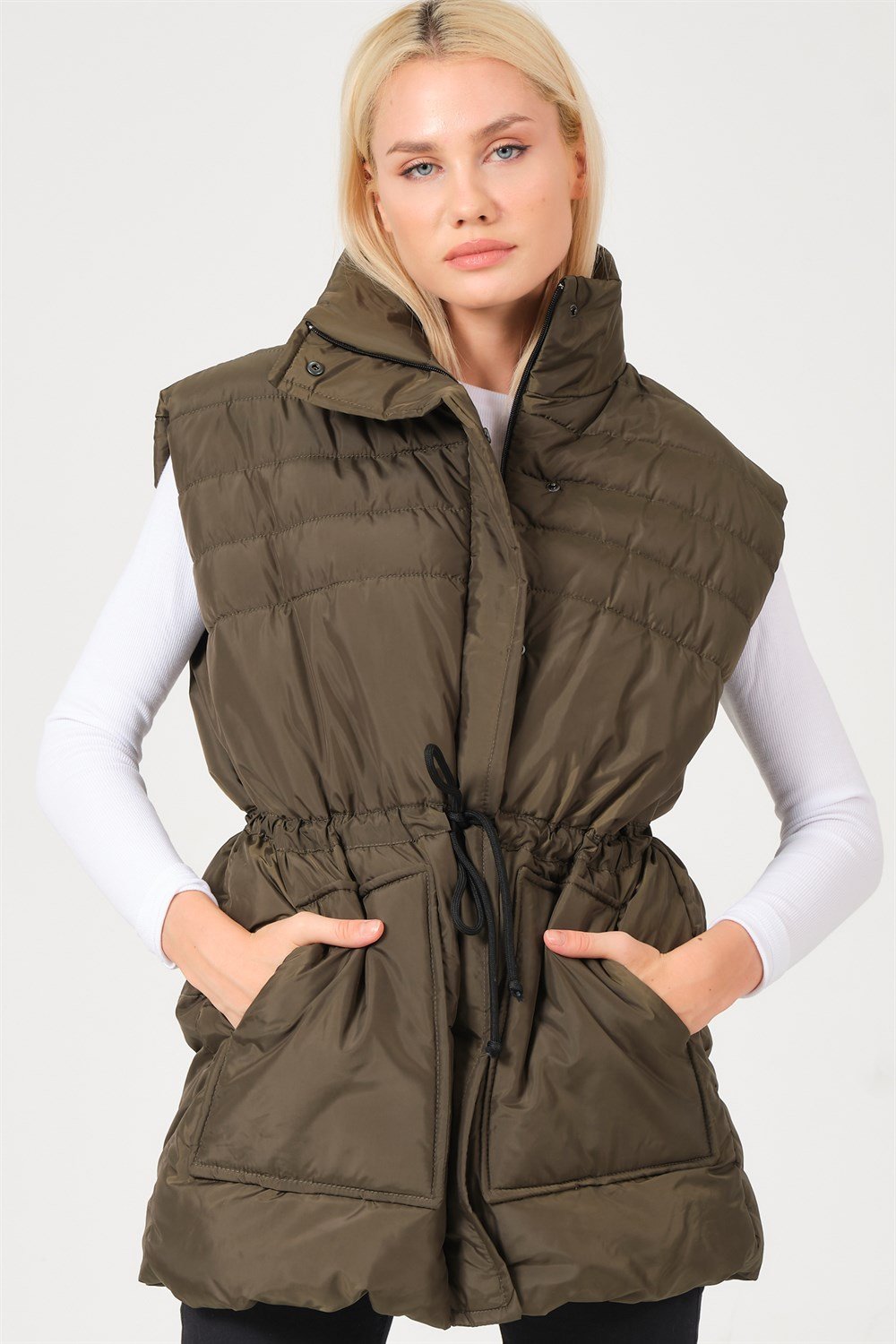 Z6747 DEWBERRY BAYAN YELEK-HAKİ