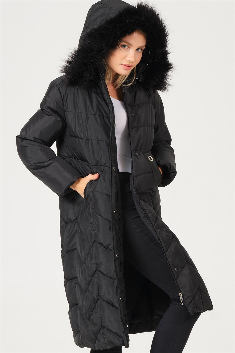 Z6751 DEWBERRY BAYAN KABAN-SİYAH