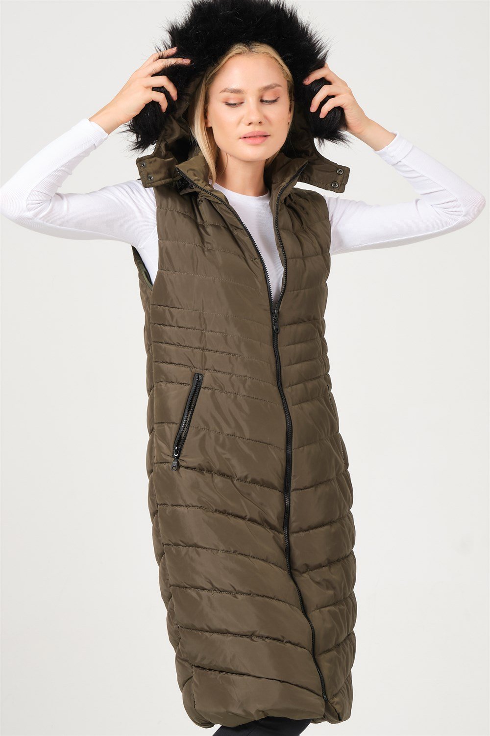 Z6752 DEWBERRY BAYAN YELEK-HAKİ