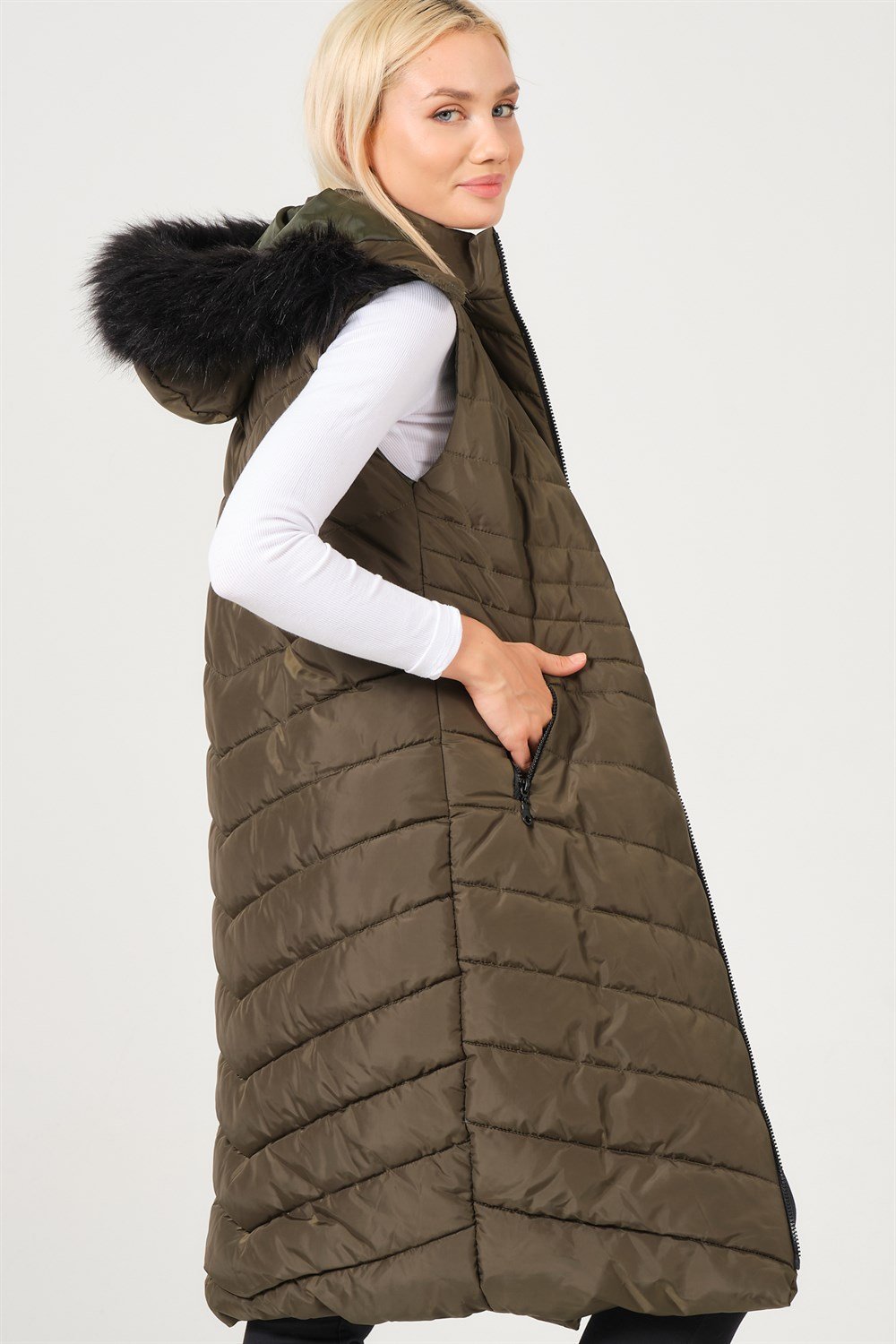 Z6752 DEWBERRY BAYAN YELEK-HAKİ