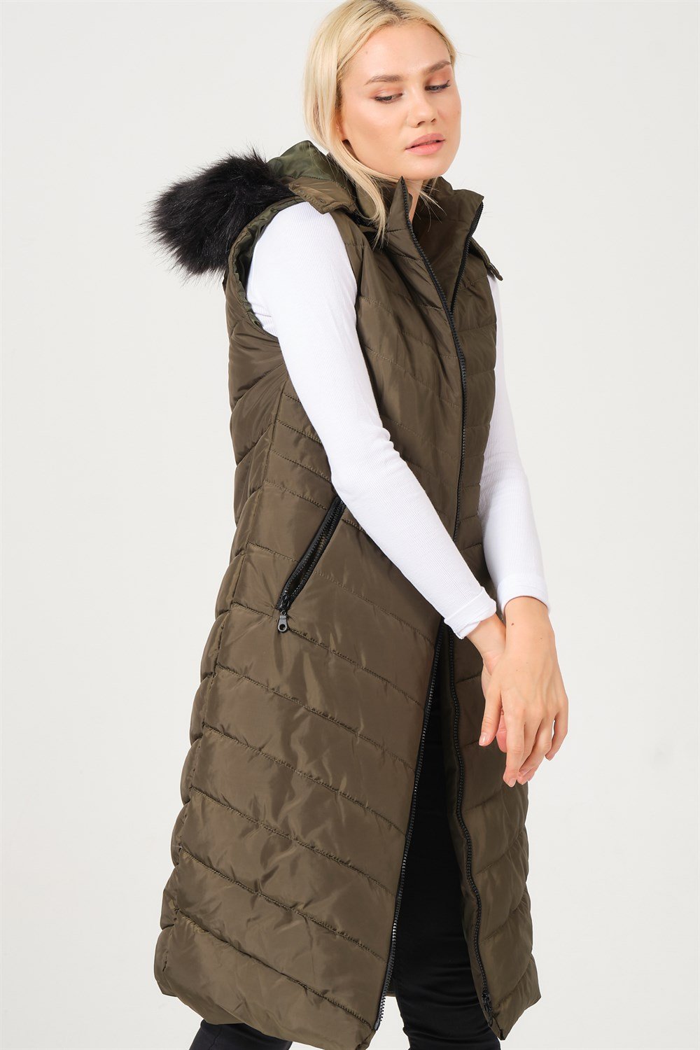 Z6752 DEWBERRY BAYAN YELEK-HAKİ