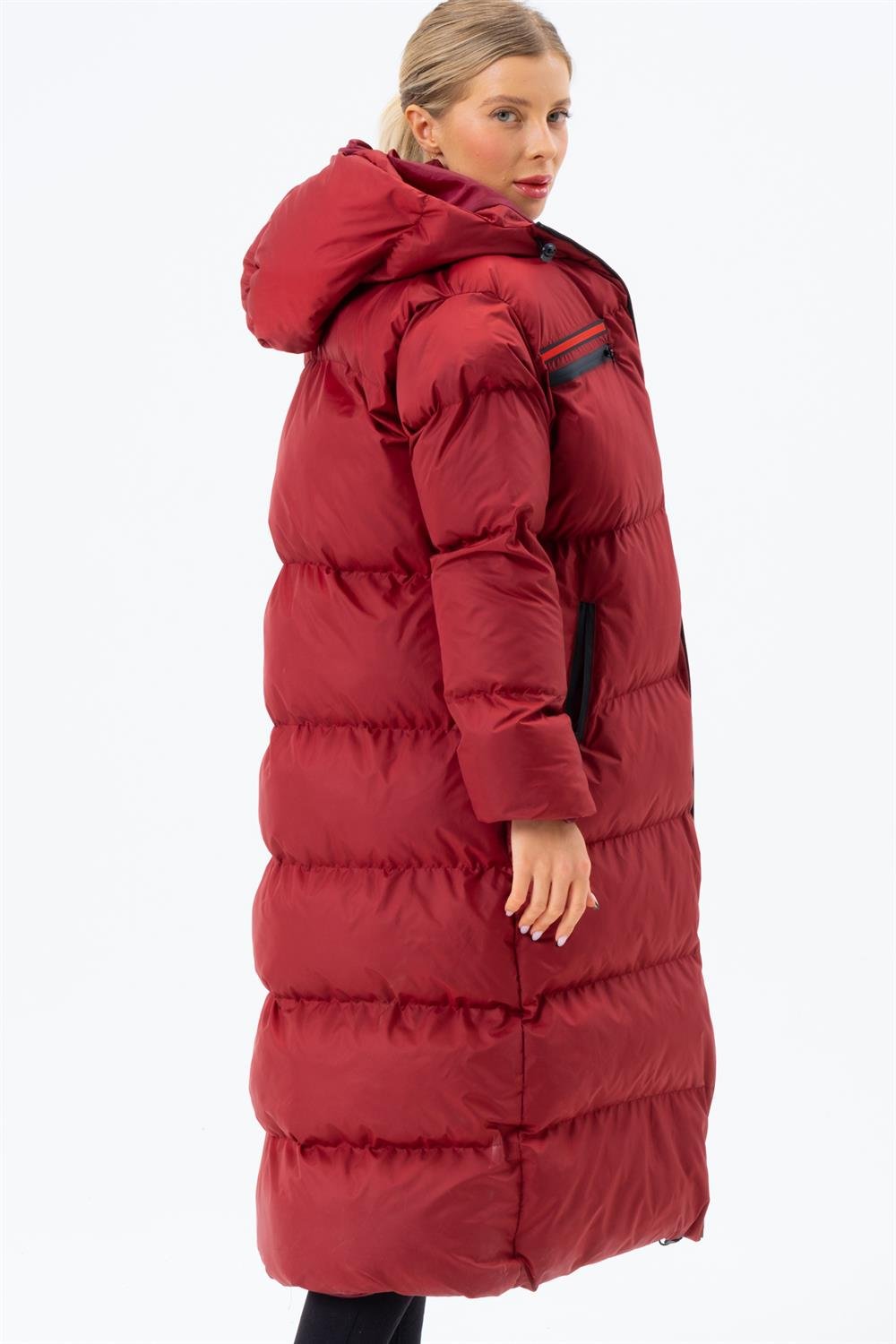 Z6756 DEWBERRY BAYAN ŞİŞME KABAN-BORDO
