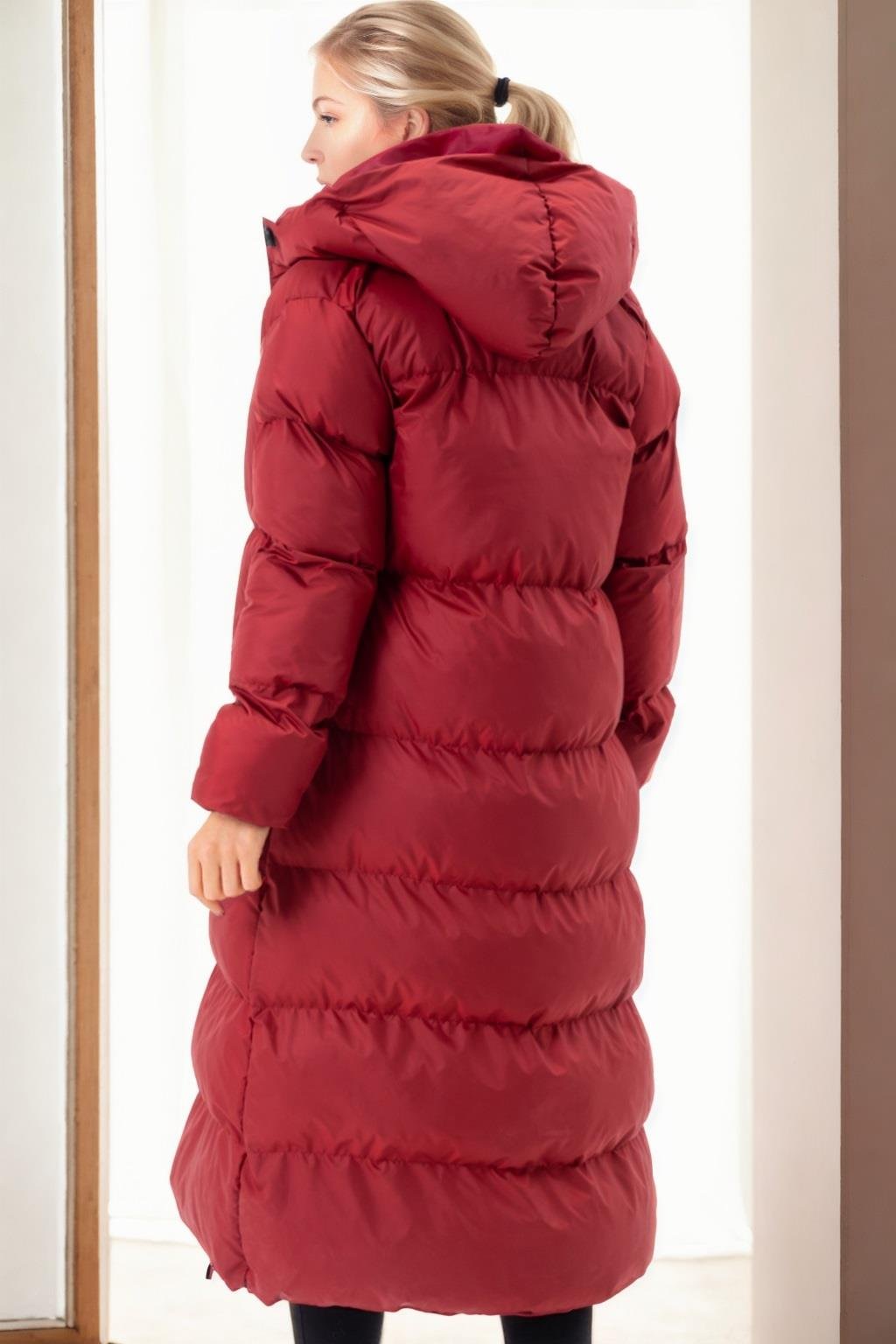 Z6756 DEWBERRY BAYAN ŞİŞME KABAN-BORDO-1