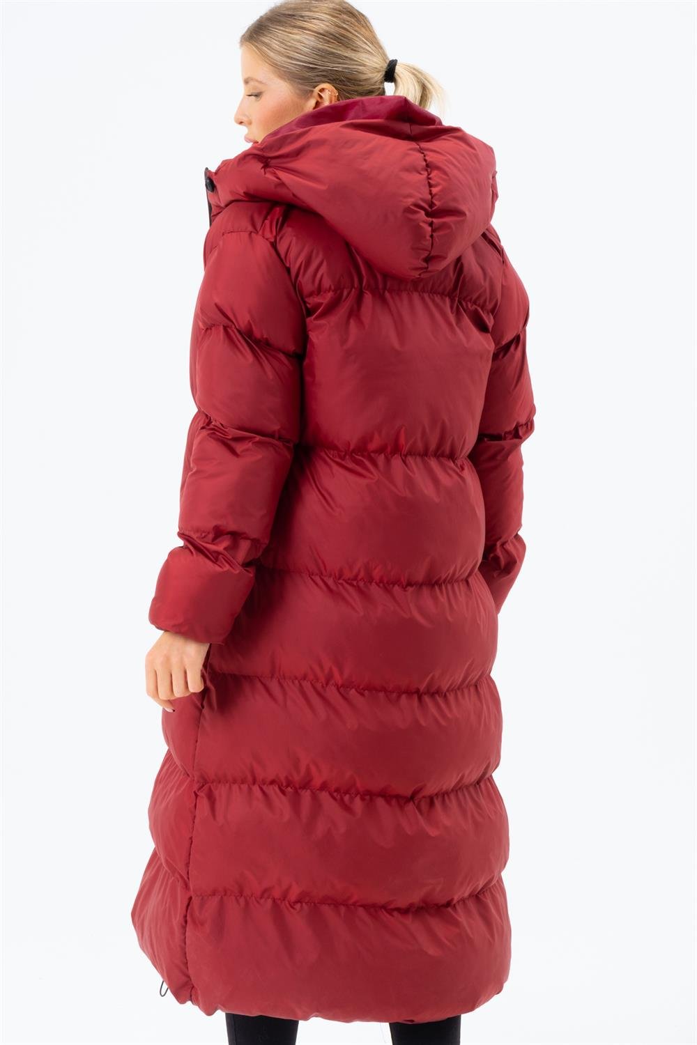 Z6756 DEWBERRY BAYAN ŞİŞME KABAN-BORDO