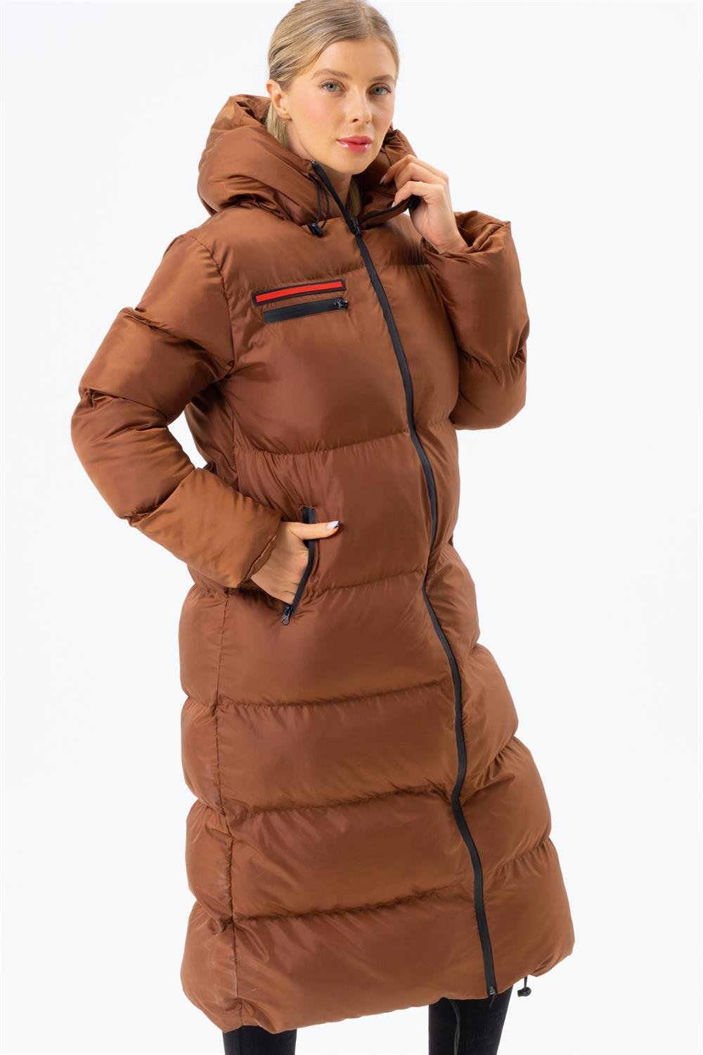 Z6756 DEWBERRY BAYAN ŞİŞME KABAN-CAMEL