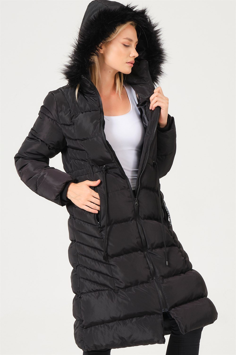 Z6758 DEWBERRY BAYAN KABAN-SİYAH