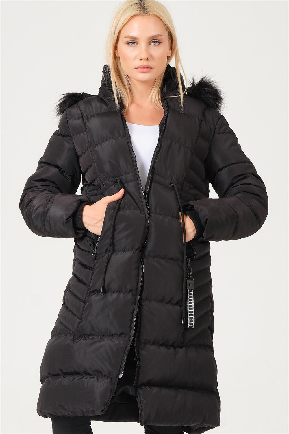 Z6758 DEWBERRY BAYAN KABAN-SİYAH