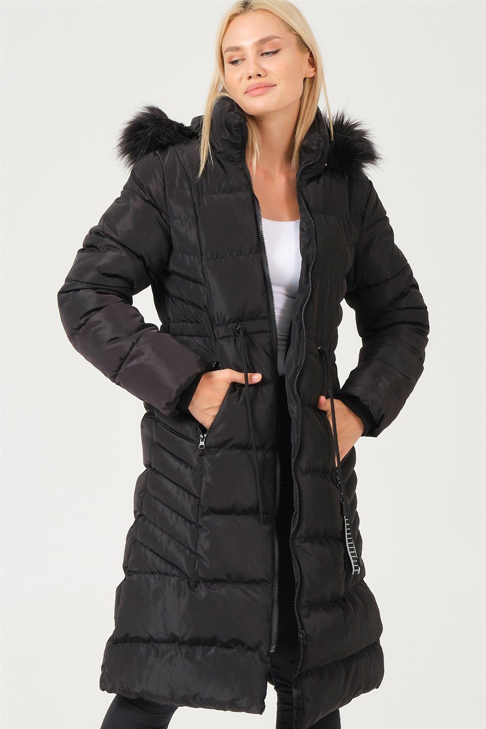 Z6758 DEWBERRY BAYAN KABAN-SİYAH