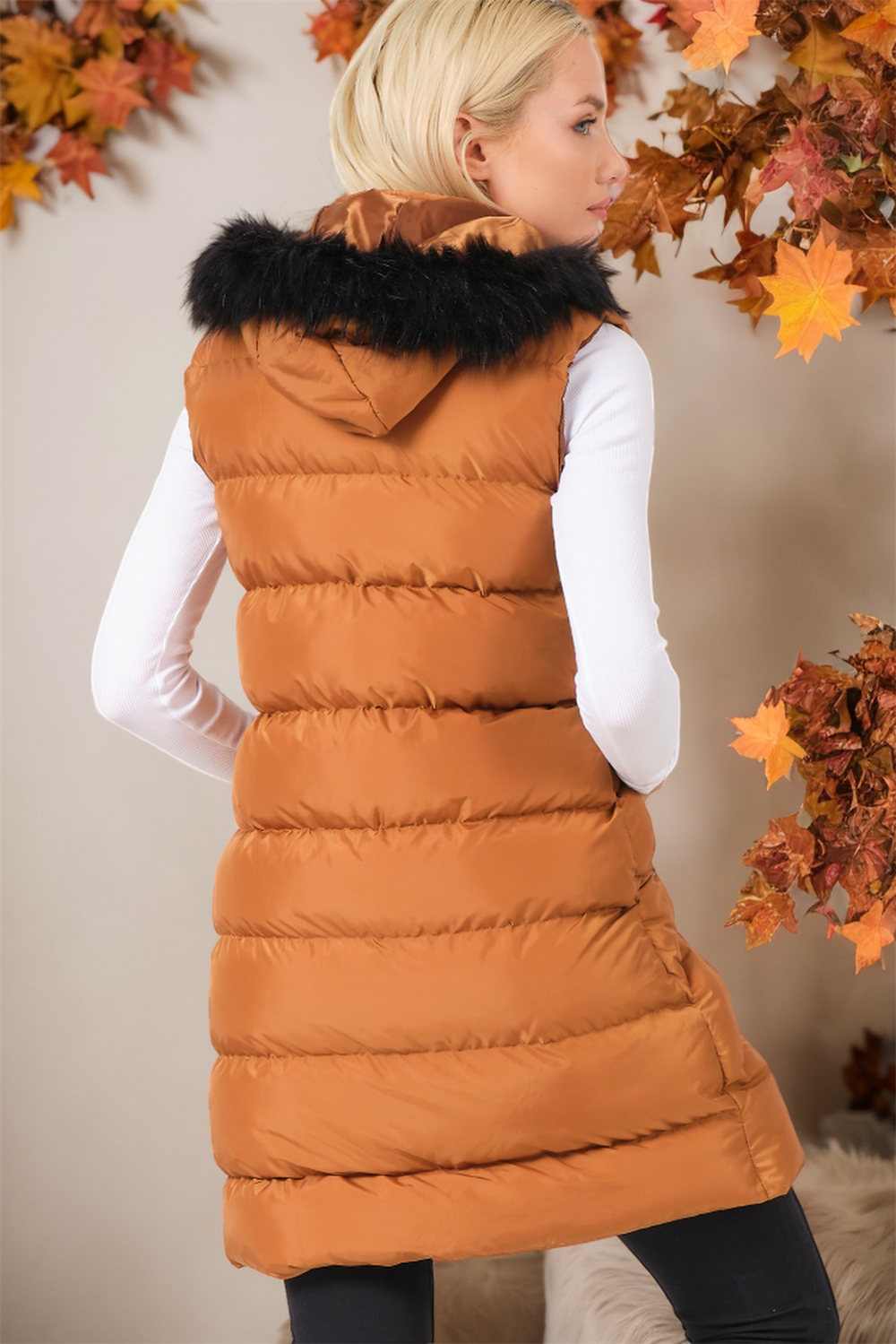 Z6761 DEWBERRY BAYAN YELEK-DÜZ TABA