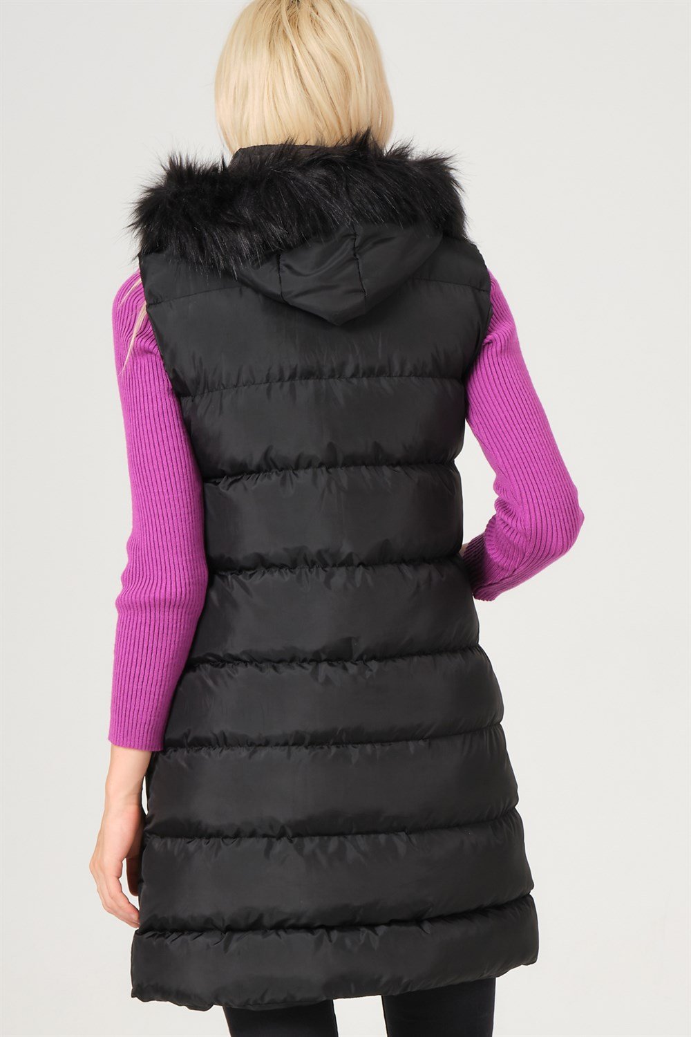 Z6761 DEWBERRY BAYAN YELEK-SİYAH