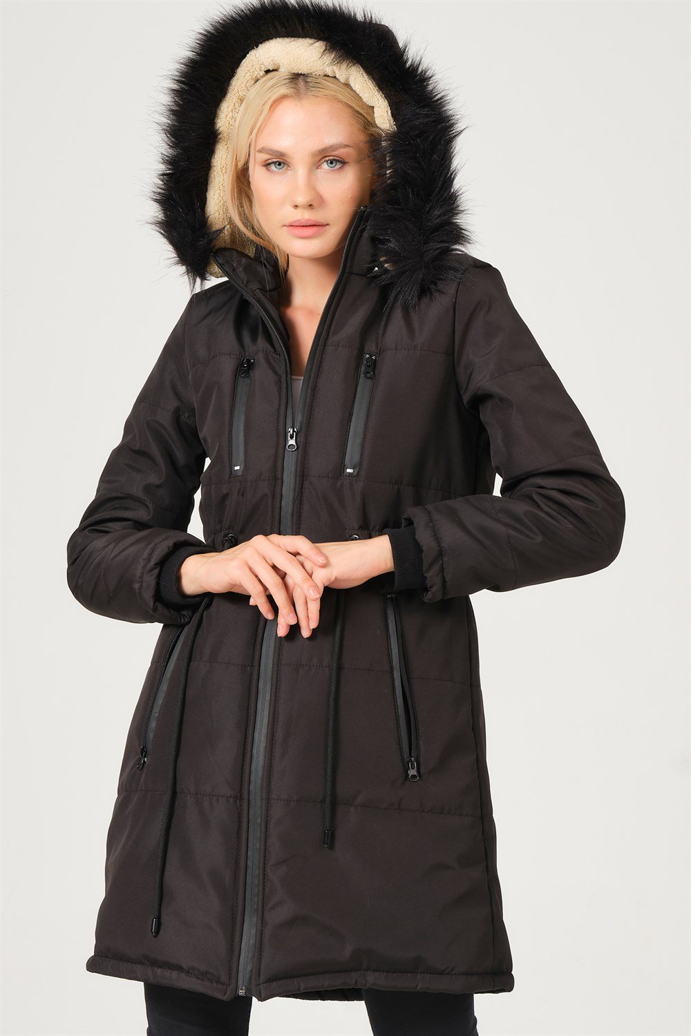 Z6762 DEWBERRY BAYAN KABAN-SİYAH