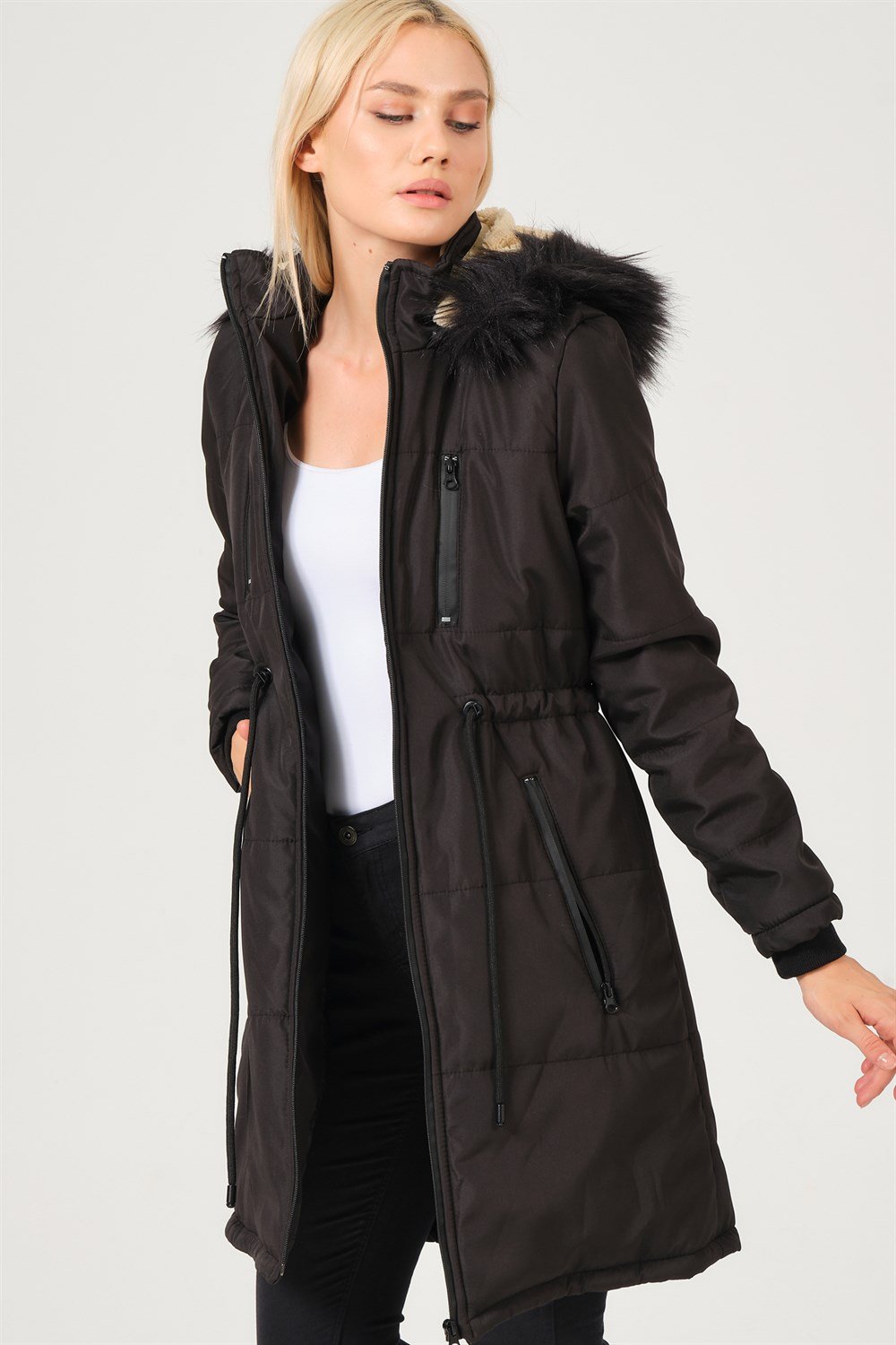 Z6762 DEWBERRY BAYAN KABAN-SİYAH
