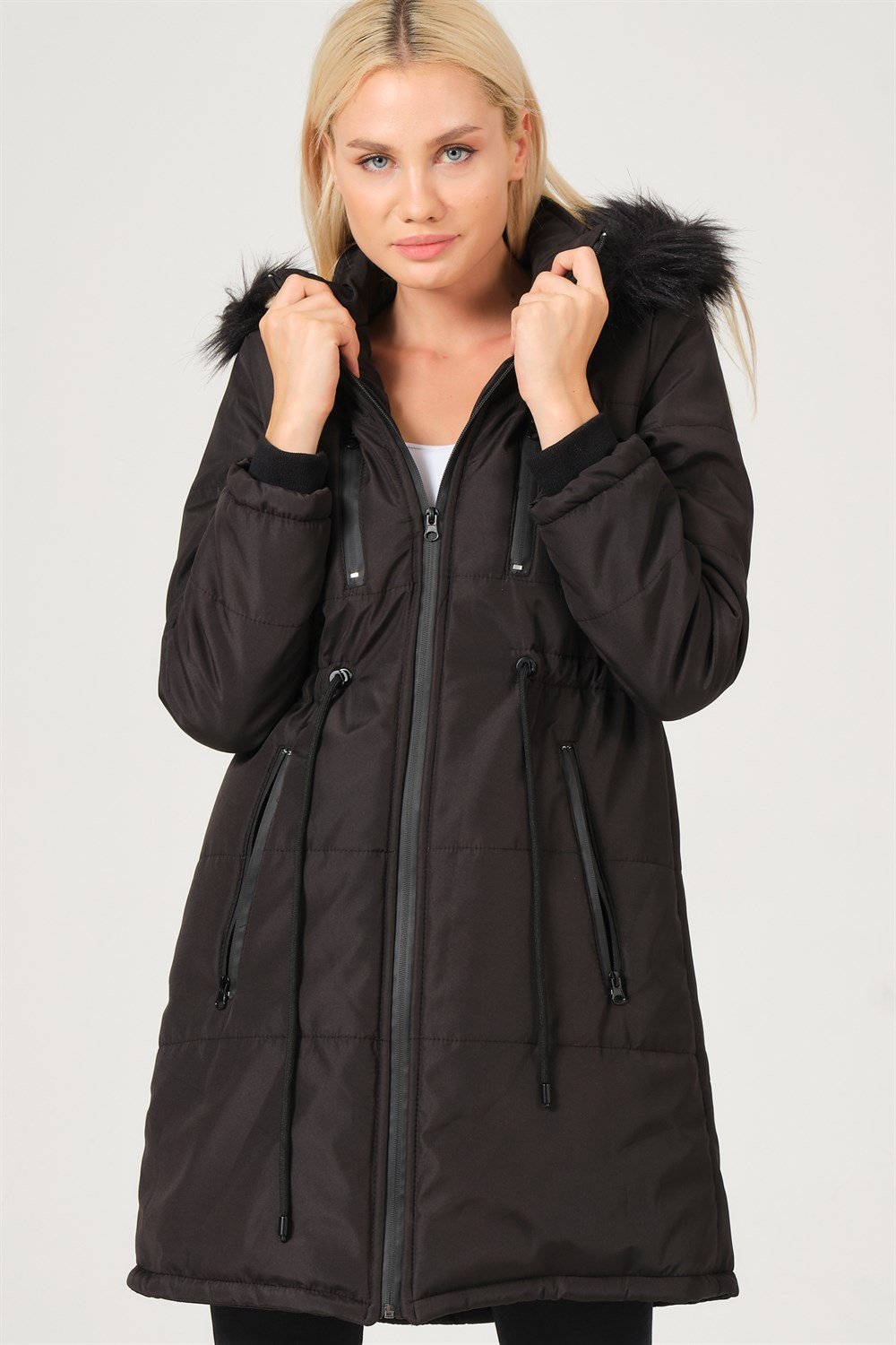 Z6762 DEWBERRY BAYAN KABAN-SİYAH