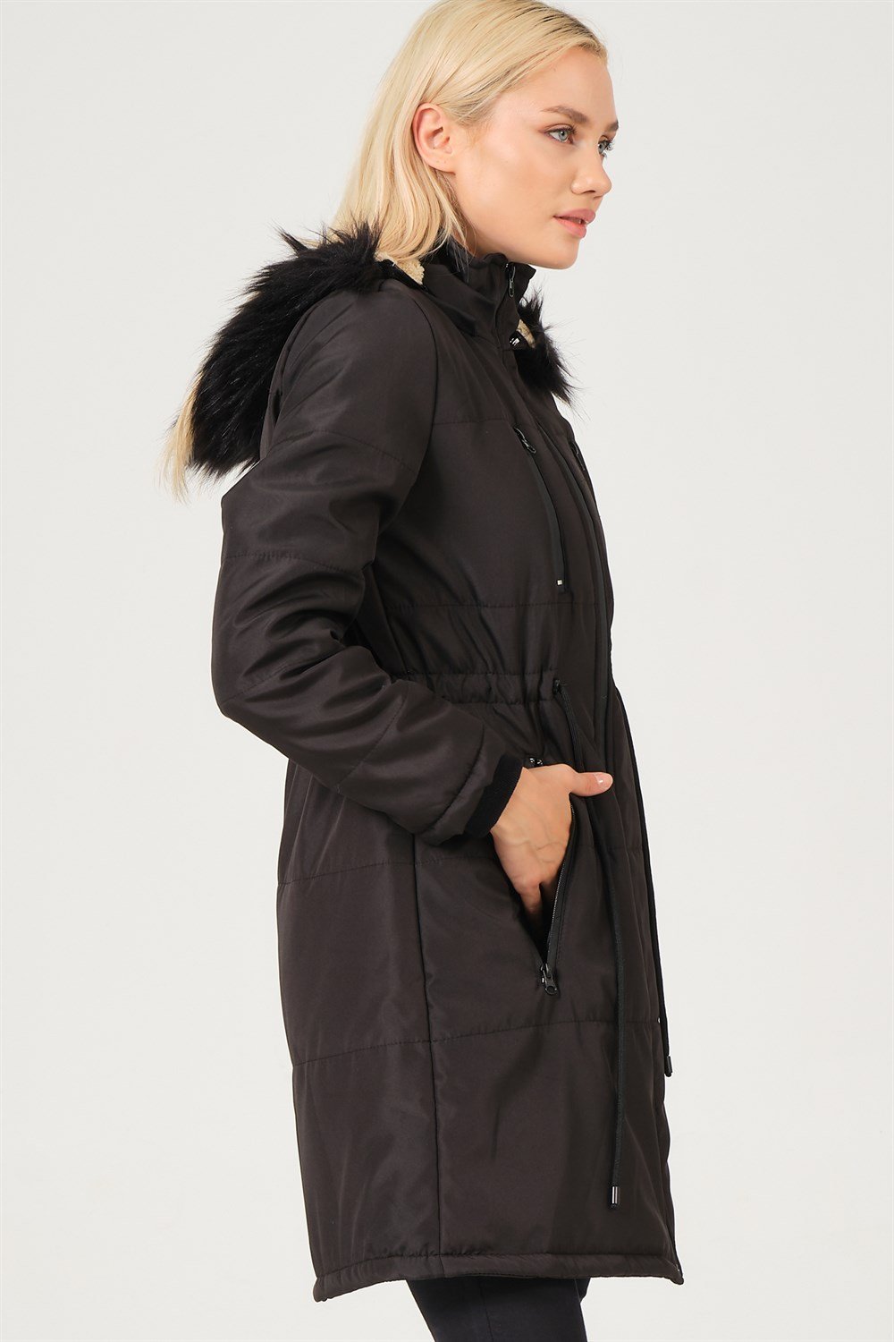 Z6762 DEWBERRY BAYAN KABAN-SİYAH
