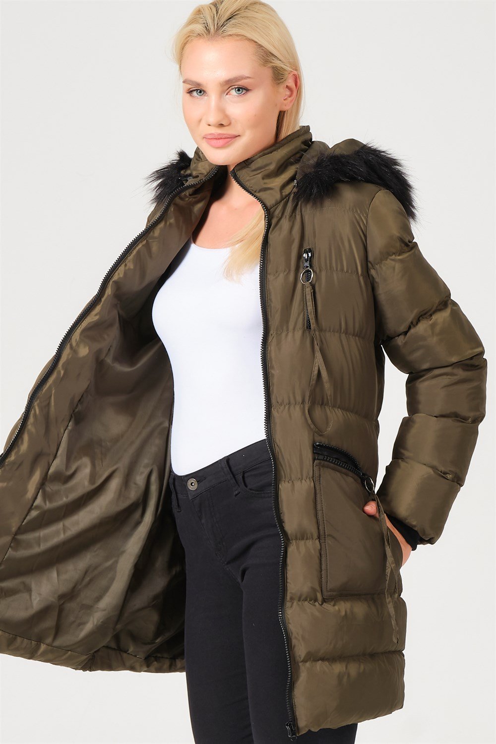 Z6763 DEWBERRY BAYAN KABAN-HAKİ