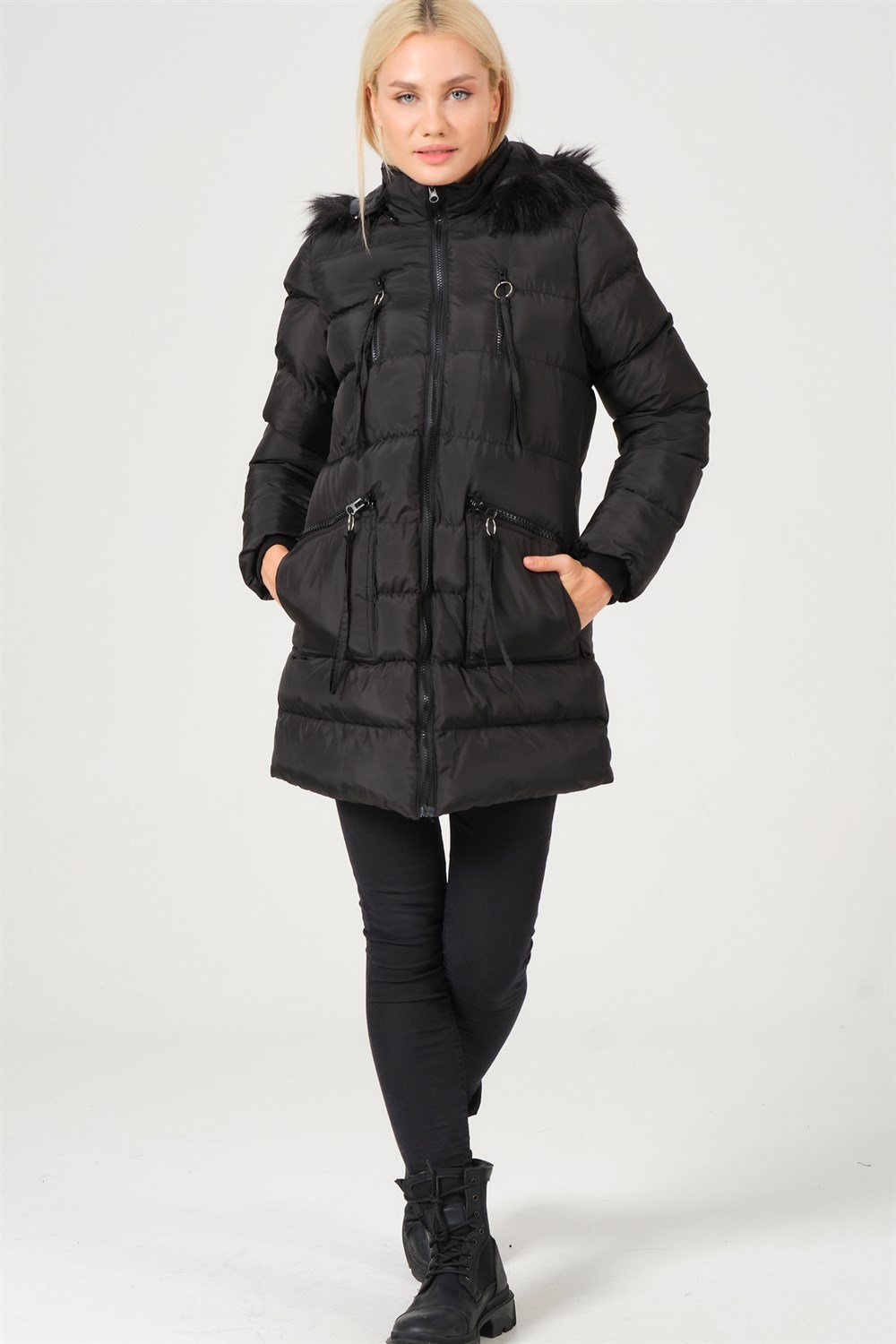 Z6763 DEWBERRY BAYAN KABAN-SİYAH