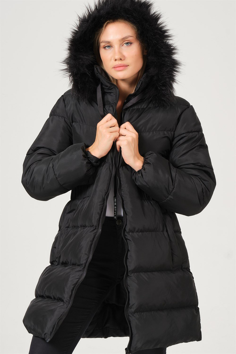 Z6764 DEWBERRY BAYAN KABAN-SİYAH