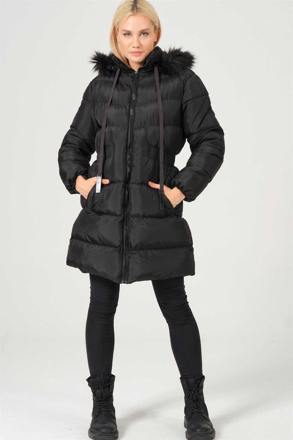 Z6764 DEWBERRY BAYAN KABAN-SİYAH