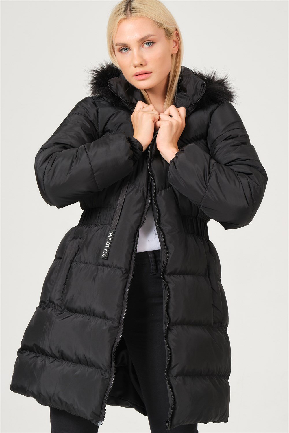 Z6764 DEWBERRY BAYAN KABAN-SİYAH