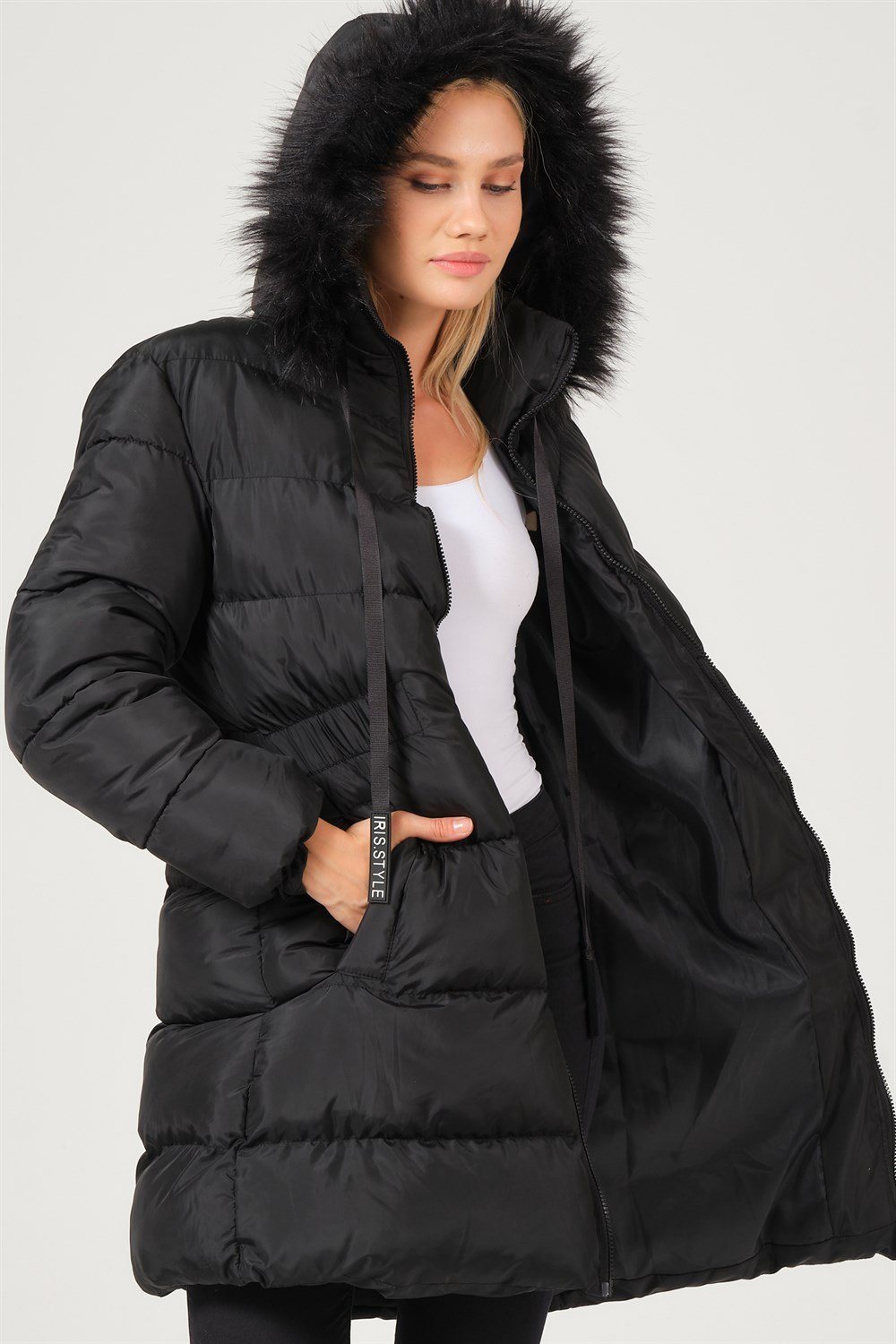 Z6764 DEWBERRY BAYAN KABAN-SİYAH