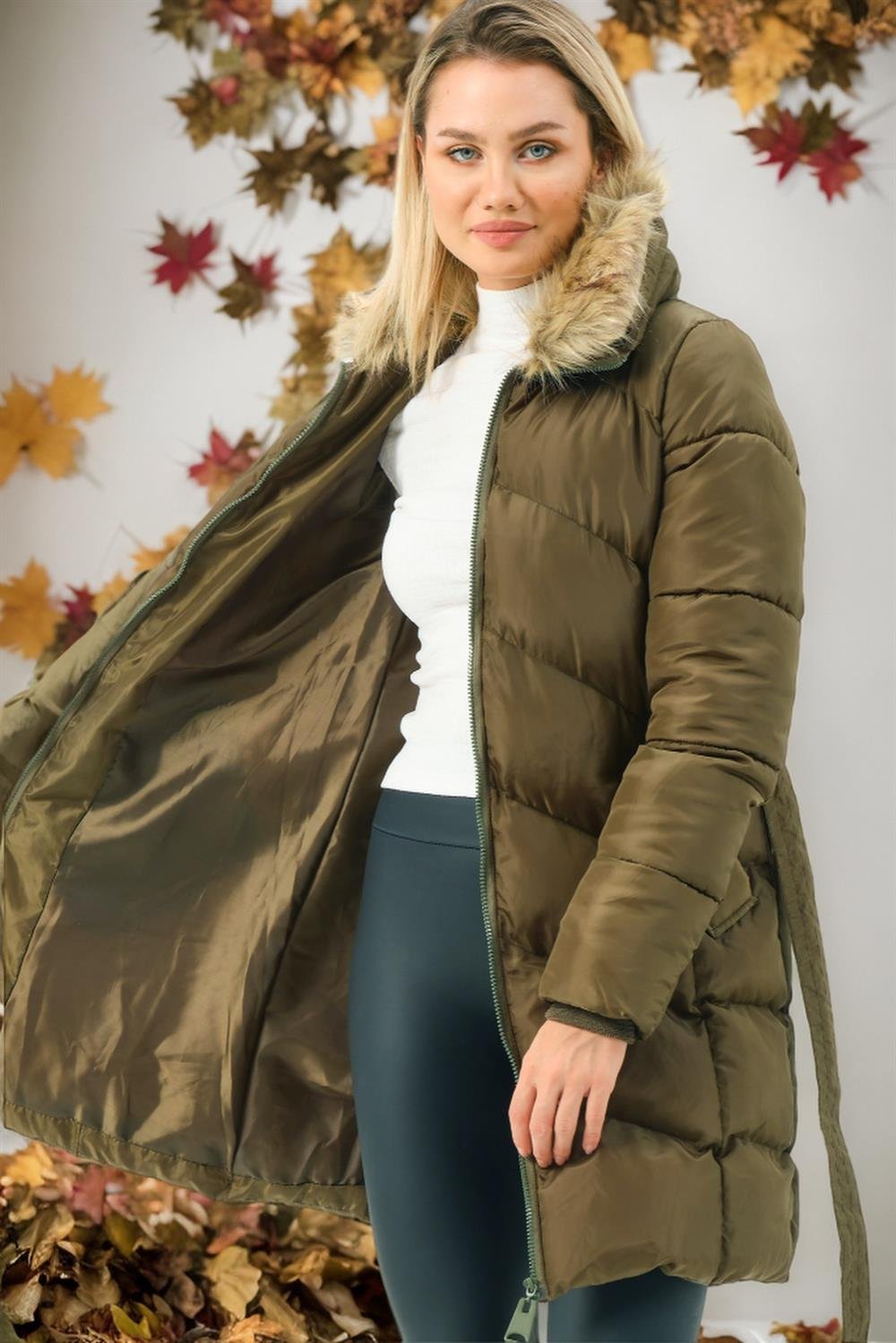 Z6767 DEWBERRY BAYAN KABAN-DÜZ HAKİ