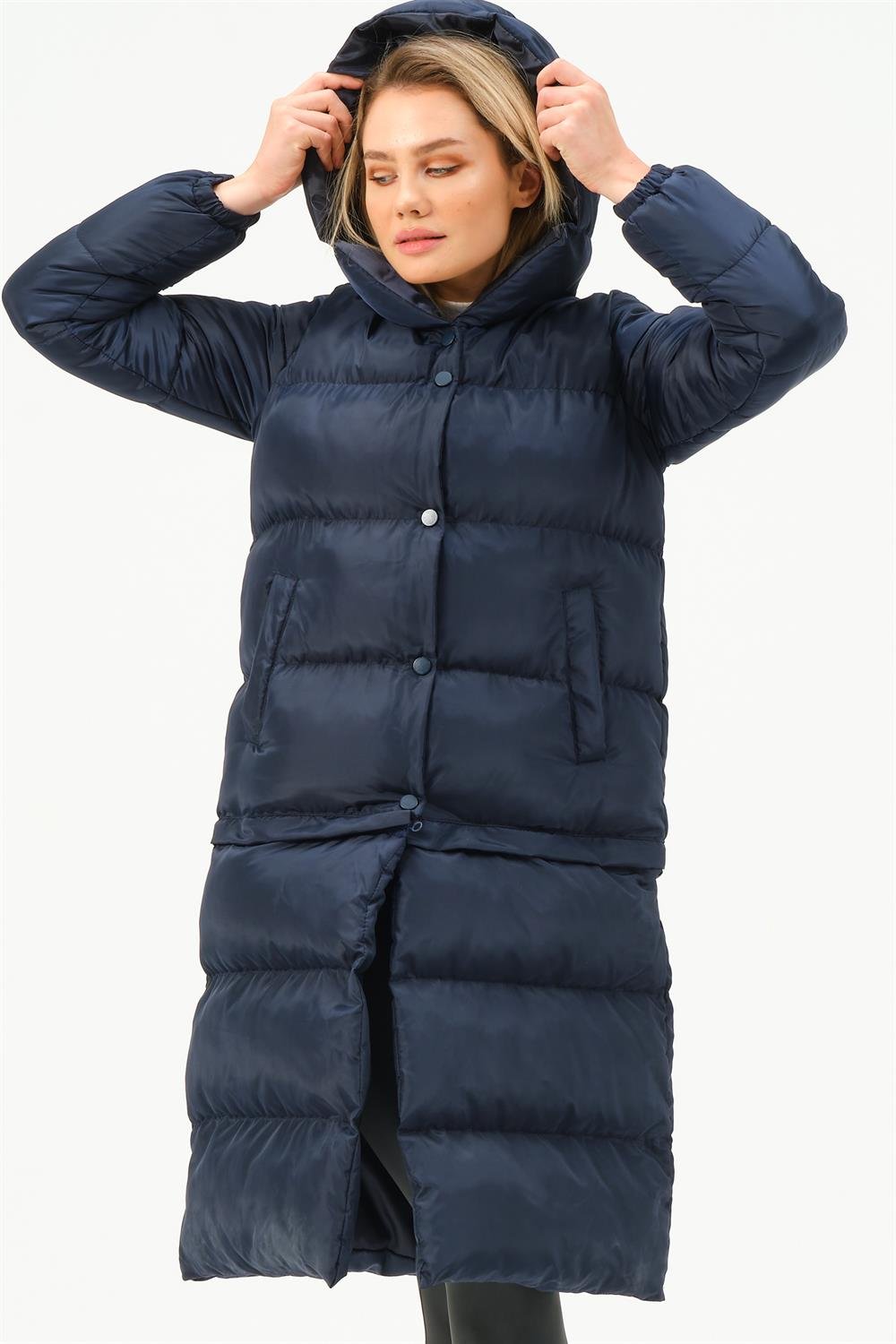 Z6772 DEWBERRY KISALTILABİLİR BAYAN KABAN-LACİVERT