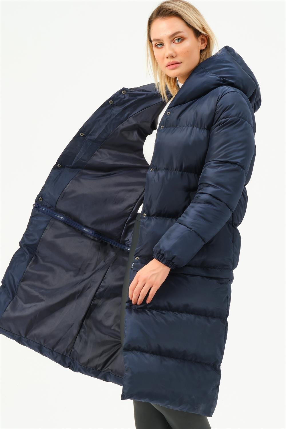 Z6772 DEWBERRY KISALTILABİLİR BAYAN KABAN-LACİVERT